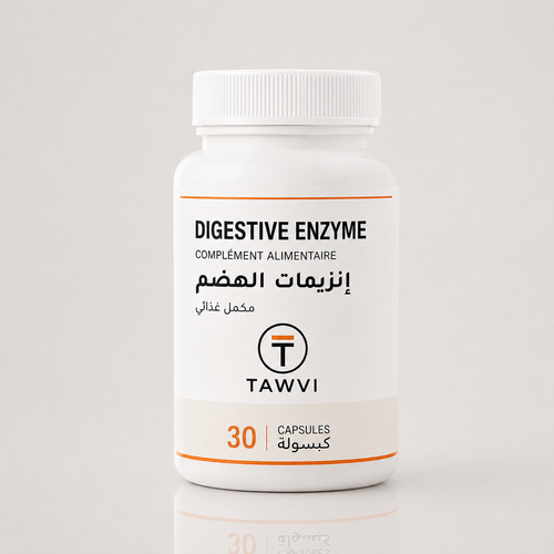 علبة TAWVI إنزيمات الهضم – مكمل غذائي طبيعي من 30 كبسولة لدعم عملية الهضم وراحة المعدة